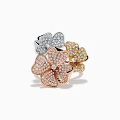 Rings|Effy Jewelry 14K Trio Flower Diamond Ring 0.82 TCW