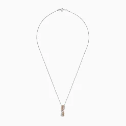 Necklaces & Pendants|effyjewelry.com 14K Two Tone Gold Brown and White Diamond Crossover Pendant, 1.00 TCW