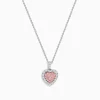 Necklaces & Pendants|Effy Jewelry 18K Two Tone Gold Pink and White Diamond Heart Pendant