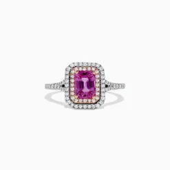 Rings|BH Multi 14K Two Tone Gold Pink Sapphire and Diamond Ring, 1.43 TCW