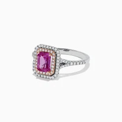 Rings|BH Multi 14K Two Tone Gold Pink Sapphire and Diamond Ring, 1.43 TCW