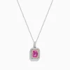 Necklaces & Pendants|Effy Jewelry 14K Two Tone Gold Pink Sapphire and Diamond Pendant