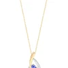 Necklaces & Pendants|Effy Jewelry 14K Two Tone Gold Tanzanite and Diamond Pendant, 0.87 TCW