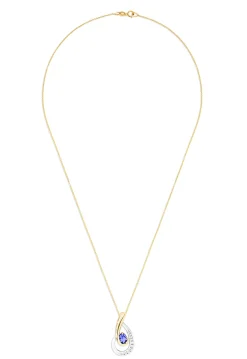 Necklaces & Pendants|Effy Jewelry 14K Two Tone Gold Tanzanite and Diamond Pendant, 0.87 TCW
