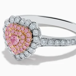 Rings|Effy Jewelry 18K Two Tone Gold White and Pink Diamond Heart Ring