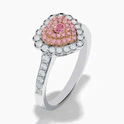 Rings|Effy Jewelry 18K Two Tone Gold White and Pink Diamond Heart Ring