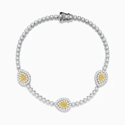 Bracelets|Effy Jewelry 18K Two Tone Gold Yellow and White Diamond Bracelet
