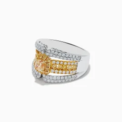 Rings|Effy Jewelry 14K Two Tone Gold Yellow Diamond Statement Ring 1.71 TCW