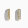 Earrings|Effy Jewelry 14K Two Tone White and Yellow Diamond Hoop Earrings