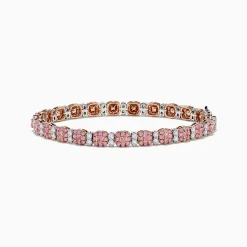 Bracelets|Effy Jewelry 18K Two Tone White u0026 Pink Diamond Bracelet