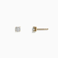 Earrings|Effy Jewelry 14K Two Tone White u0026 Yellow Gold Diamond Solitaire Stud Earrings 0.20 TCW