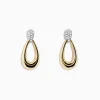 Earrings|Effy Jewelry 14K Two-Tone Gold and Diamond Dewdrop Earrings