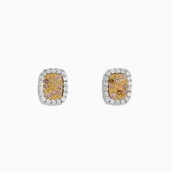 Earrings|Effy Jewelry 14K Two-Tone Gold Multi Color Diamond Earrings