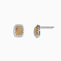 Earrings|Effy Jewelry 14K Two-Tone Gold Multi Color Diamond Earrings