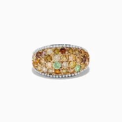 Rings|Effy Jewelry 14K Two-Tone Gold Multi Color Diamond Ring