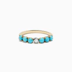 Rings|Effy Jewelry 14K Two-Tone Gold Turquoise and Diamond Ring