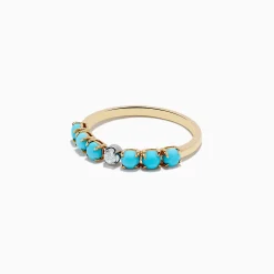 Rings|Effy Jewelry 14K Two-Tone Gold Turquoise and Diamond Ring