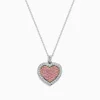 Necklaces & Pendants|Effy Jewelry 18K Two-Tone Gold White and Pink Diamond Heart Pendant