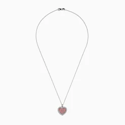 Necklaces & Pendants|Effy Jewelry 18K Two-Tone Gold White and Pink Diamond Heart Pendant