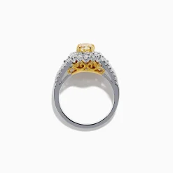 Rings|Effy Jewelry 18K Two-Tone Gold Yellow Diamond Oval Halo Ring 1.63 TCW