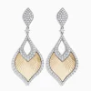 Earrings|Effy Jewelry 14K Two-Tone Textured Gold Diamond Statement Drop Earrings