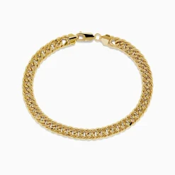 Mens|Richline Group 14K Two-Tone Yellow and White Gold Reversible Curb Chain Link Bracelet 9"