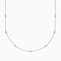 Necklaces & Pendants|Effy Jewelry 14K White Gold 18" Diamond Station Necklace, 0.21 TCW