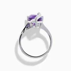 Rings|Effy Jewelry 14K White Gold Amethyst and Diamond Ring
