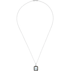 Necklaces & Pendants|Effy Jewelry 14K White Gold Aquamarine and Diamond Pendant, 2.52 TCW