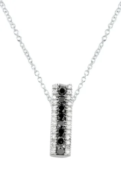 Necklaces & Pendants|Effy Jewelry 14K White Gold Black and White Diamond Pendant, 0.62 TCW