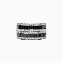 Rings|Effy Jewelry 14K White Gold Black and White Diamond Ring, 2.48 TCW