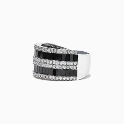 Rings|Effy Jewelry 14K White Gold Black and White Diamond Ring, 2.48 TCW