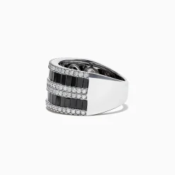Rings|Effy Jewelry 14K White Gold Black and White Diamond Ring, 2.48 TCW