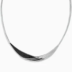 Necklaces & Pendants|Effy Jewelry 14K White Gold Black and White Diamond Necklace