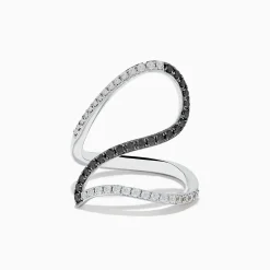 Rings|Effy Jewelry 14K White Gold Black and White Diamond Fashion Ring