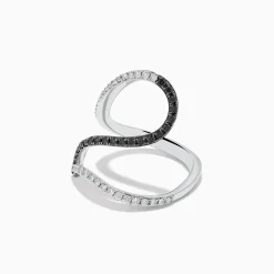 Rings|Effy Jewelry 14K White Gold Black and White Diamond Fashion Ring