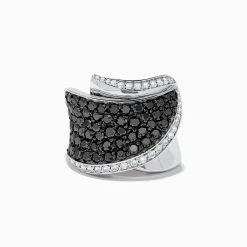 Rings|Effy Jewelry 14K White Gold Black and White Diamond Ring