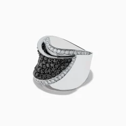 Rings|Effy Jewelry 14K White Gold Black and White Diamond Ring