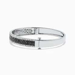 Bracelets|Effy Jewelry 14K White Gold Black and White Diamond Bangle, 4.47 TCW