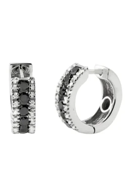 Earrings|Effy Jewelry 14K White Gold Black and White Diamond Earrings, 0.92 TCW