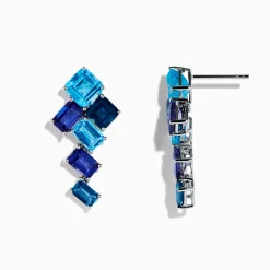 Earrings|Effy Jewelry 14K White Gold Blue Topaz and Iolite Earrings