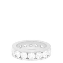 Rings|Louis Creations 14K White Gold Channel Set Diamond Eternity Band, 4.00 TCW