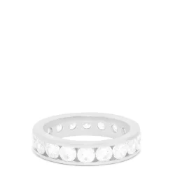 Rings|Louis Creations 14K White Gold Channel Set Diamond Eternity Band, 3.00 TCW