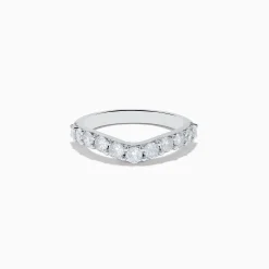 Rings|Effy Jewelry 14K White Gold Contoured Diamond Stacking Band 0.95 TCW