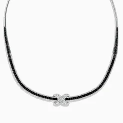 Necklaces & Pendants|Effy Jewelry 14K White Gold Diamond Black and White Diamond Necklace