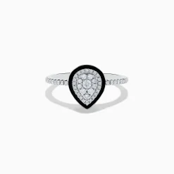 Rings|Effy Jewelry 14K White Gold Diamond Enamel Ring