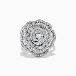 Rings|Effy Jewelry 14K White Gold Diamond Flower Ring