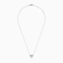 Necklaces & Pendants|Effy Jewelry 14K White Gold Diamond Heart Necklace