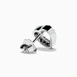 Earrings|Effy Jewelry 18K White Gold Diamond Heart Stud Earrings