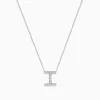 Necklaces & Pendants|Effy Jewelry 14K White Gold Diamond Initial "I" Pendant